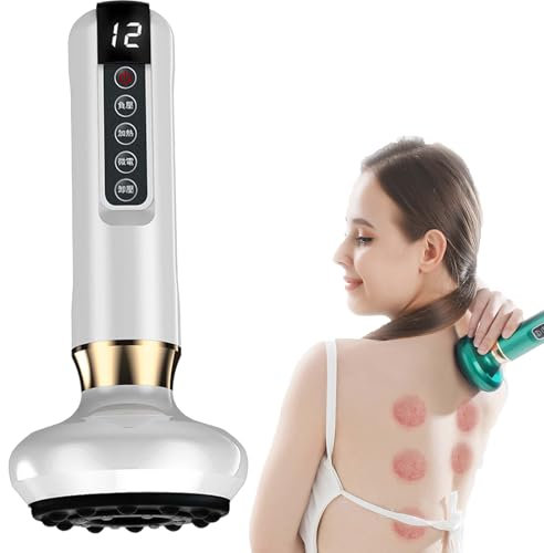 Handheld Cellulite Massager, Neu Schröpfmassagegerät Gegen Cellulite, Rotlicht Massagegerät Elektrisch Schröpfgläser, Anti Cellulite Massagegerät mit 12 Gängen, Anti Cellulite Massagegerät (Weiß)