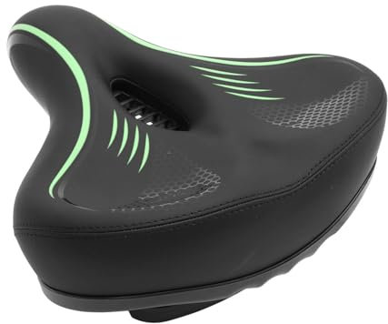 MechKit Fahrradsattel Herren Damen, PU Leder Memory Schaum Stoßdämpfung Bequem Fahrrad Sattel Wasserdicht Fahrradsitz Kissen für Mountainbike Rennrad (Grün)