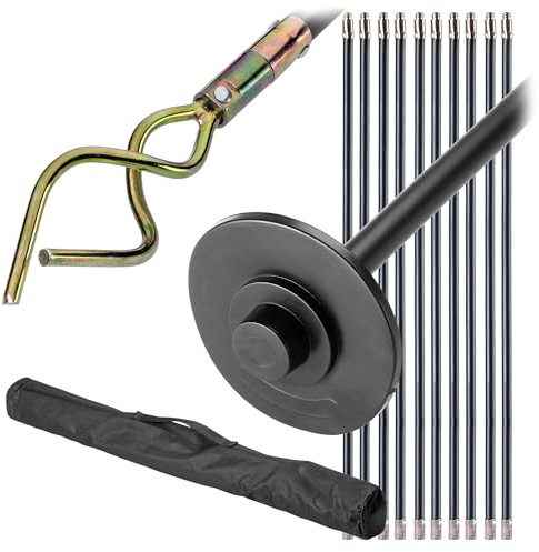KADAX Barres de nettoyage de canalisation de 9m, spirale de nettoyage de tuyau pour le nettoyage des canalisations d'égouts, nettoyeur de tuyaux, hélice de nettoyage de tuyau, accessoires de nettoyage