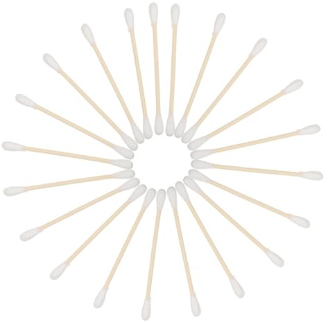 Abaodam 100stücke Wattestäbchen Mit Doppelter Spitze Aus Baumwolle Holzgriff-reinigungsstäbchen Für Ohrenreinigung Und Make-up-entfernung Vielseitige Kleinteile-reinigungstücher