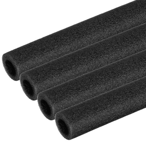 PATIKIL 4 Pcs Pipe Insulation Foam Tube, Pool Noodles Foam Tubing Covers 3/8 (10mm) ID x 3.3FT x 13/16 OD for Swimming Pool Handle Heat Preservation Protective Sleeve, Black