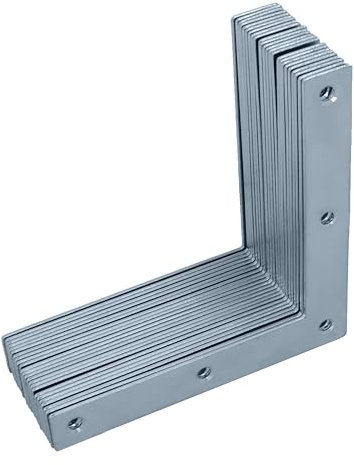 HELPMATE - 24 pezzi angolo piatto 100x100x15mm - connettore in legno zincato e passivato blu - angolo angolare con eccellente protezione dalla corrosione, stabile e durevole - montaggio semplice