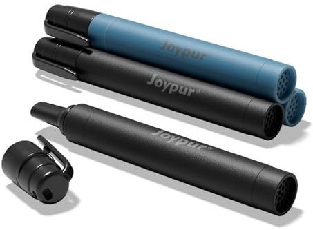 Joypur® Paille Filtrante 1000L pour Camping, Randonnée et Survie （blue&noir*4）