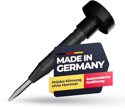 Paffrath® Automatik Körner – Präzises Markieren ohne Hammer – Schlagkraft einstellbar – Selbstschlagend für Metall, Holz & mehr – Made in Germany