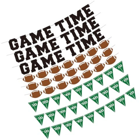 STOBAZA 3 Sätze Fußball Party Dekoration Teiliges Rugby Banner mit Wimpel für Geburtstagsfeiern und Sportveranstaltungen Langlebig und Vielseitig Einsetzbar für Fans und Kindergeburtstage