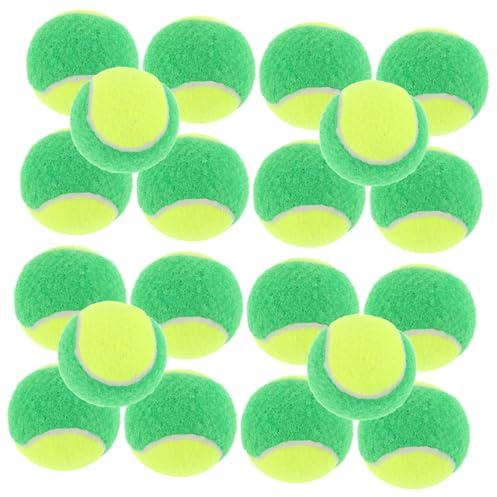 Toyvian 20 Stück Teiliges Langlebige Gummi Tennisbälle Gelb Grün für Anfänger Trainings und Matchbälle Widerstandsfähig für Hundespielzeug und Interaktives Training