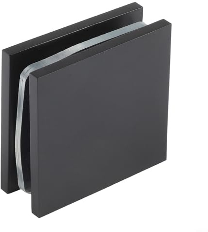 Abrazadera en U de latón para vidrio de 8 12 mm, solución de instalación fiable para puertas de baño (negro)