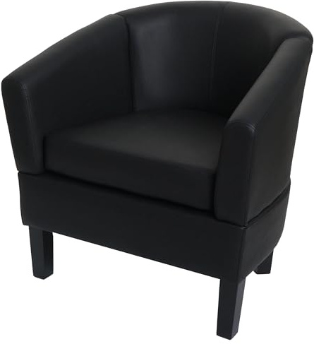 Mendler Lounge-Sessel HWC-O17AM FSC®-Zertifiziert Kunstleder - schwarz | Sessel, Clubsessel, Cocktailsessel