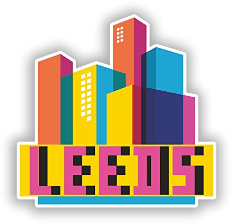 2 x 10cm/100mm Leeds Skyline Vinyl Stickers Travel Luggage #10311