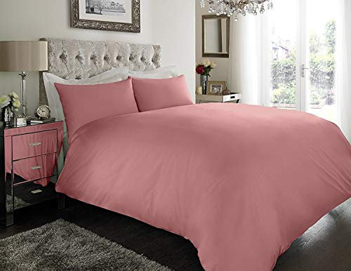 SLEEPDOVE® LUXURY EGYPTIAN COTTON 200 COUNT BEDDING SETS DUVET COVER SET (QUILT COVER WITH PILLOW CASES (Single, Baby Pink)
