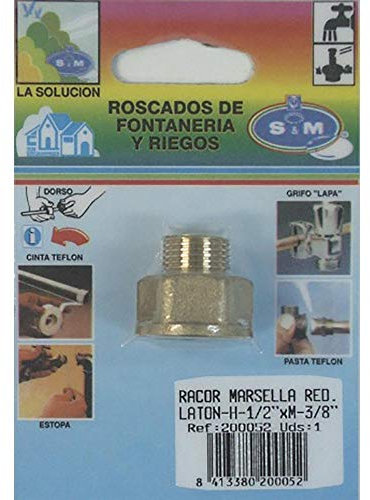 S&m RACOR FONTANERIA S& M REDONDO MARSELLA LATON H-M 1/2'X3/8' 200052