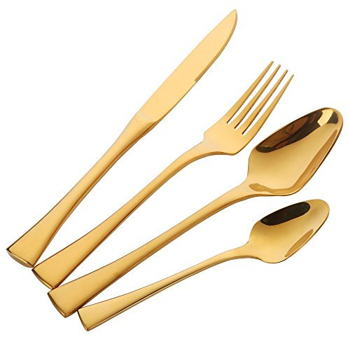 Buyer Star Besteck Set Edelstahl Besteckset 4stk Gold Cutlery Set Geschirr