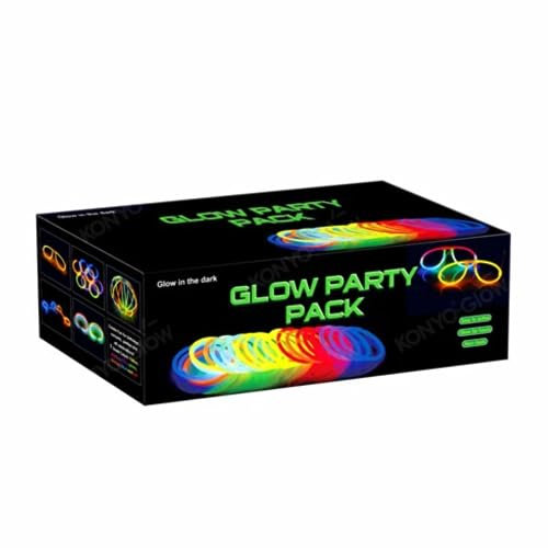 La Vida en Led Partyset Glow Armbänder, Halsketten, Brillen, Armbänder, Hasenohren, Ohrringe, Blumen, Leuchtkugel - 224 Elemente