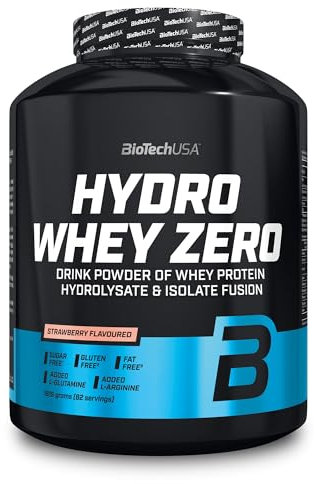 BioTechUSA Hydro Whey Zero - Sin Gluten, Sin Azúcar, Sin Grasa | 80% Contenido Proteico | Rápida Absorción | Complejo Proteico de Suero de Leche, 1.816 kg, Fresa