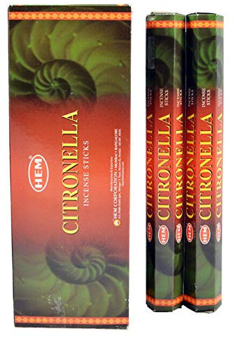 Incense 07 Lot de 120 bâtonnets d'encens Citronnelle - Ourlet - 6 Tubes de 20 bâtonnets = 120 fraicheur
