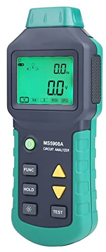 Digitaler RCD Tester FI Schutzschaltertester mit LCD-Display für 240V AC Stromkreisanalyse Sicherheitstest in Haushalt und Industrie (EU Plug)