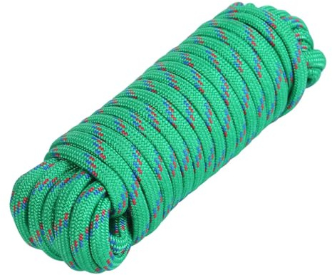 MaxxHaul 3/8-inch x 50 ft Diamond Braided Polypropylene Rope - 500 lb Load Capacity, Weather & UV Resistant Utility Cord - Ideal for Camping and DIY Projects (50227)