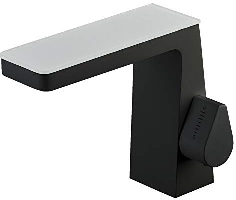 Design Wasserfall Waschtischarmatur NT7320 - Wasserhahn in Schwarz matt, Weiß matt, Farbe:Schwarz