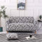 Odot Elastischer Sofabezug, Antirutsch Stretch Couchbezug Sesselbezug Weich Stretchhusse Stoff Möbelschutz Sofa (45x45cm Kissenbezug,Schwarz-Weiss)