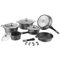 Batteria di pentole Set Pentole 14 Pezzi Pietra lavica Colore Grigio