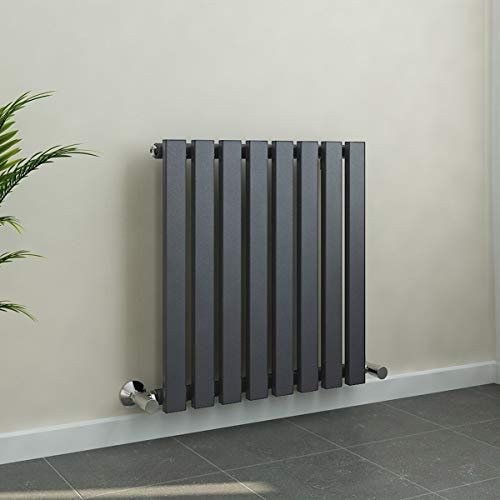 NRG 600 x 550mm Horizontal Designer Radiator Single Rectangular Panel Modern Central Heating for Bathroom Anthracite