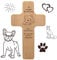 Geschenkissimo Hundekreuz mit individueller Gravur - mit Name, Spruch, Motiv - Holzkreuz für lebende oder verstorbene Hunde als Hundeschild, Gedenktafel, Trauergeschenk, Grabdeko, Sprüche mit Hund