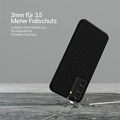 RhinoShield Case kompatibel mit [Samsung Galaxy S21] | SolidSuit - Schockabsorbierende Dünne Schutzhülle mit Premium Finish 3.5 Meter Fallschutz - Klassik Schwarz