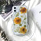 Tybiky iPhone 11 Case, iPhone 11 Case, Transparent Rubber Phone Case, Colorful Dried Flowers Handmade Protective Cover for Apple iPhone 11 3 Yellow Flowers