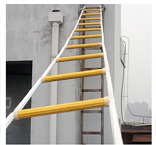 ZXCVBAS Strickleiter,Rettungsleiter,Rettungsseilleiter,Harz Feuerleiter Hochhaus Flucht Selbstrettungsleiter, Notflucht Seilleiter Tragbare Feuerleiter,8m/26.24ft