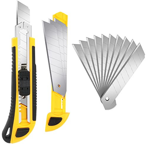 Artcut cutter professionale, 1 pezzo taglierini retrattili, design per riporre la lama, 10 lame a scatto extra da 18 mm incluse, taglierino a cambio rapido per il lavoro