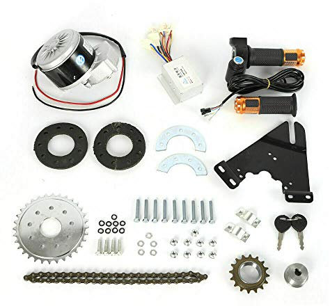 Futchoy 350W 36V Bürstenmotor mit Freilauf Elektrofahrrad Umbau Fahrrad-Kit für Mountainbike Twist-Kit,Motorsteuerung