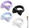 4er-Pack Schleifen-Stirnband, Sport-Stirnband, einfarbiges Stirnband mit 1 Maskenbürste für die Gesichtsreinigung, Make-up-Maske, Männer, Frauen (Weiß, Schwarz, Blau, Lila)