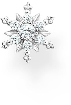 Thomas Sabo Einzel Ohrstecker Schneeflocke mit weißen Steinen 925 Sterling Silber H2260-051-14