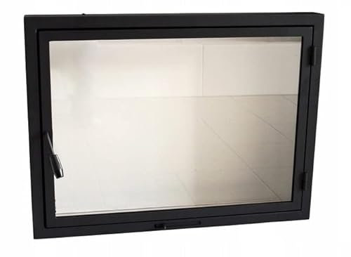 New Backofentür 60x40 Kamintür mit Glas Ofentür Kamintür Pizzaofentür Gußeisen Steinofentür Das Türchen zum Ofen | Öffnungsrichtung: Rechts | Der Griff Links | Modell P1