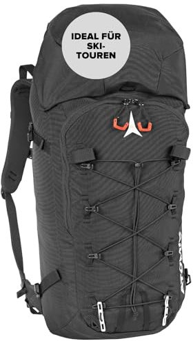 ATOMIC Backland FR 24+ Black - leichter Skitouren-Rucksack mit flexiblem Stauraum & Rolltop - alpiner Wanderrucksack mit mehr als 24L - robuster & vielseitiger Ski-Rucksack mit Hüftgurt