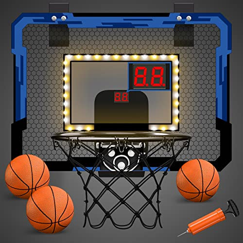 QDRAGON Mini Basketballkorb Kinder, Basketballkorb fürs Zimmer, mit 3 Bällen/Inflator, für Schlafzimmer/Büro/Außen/Pool, Basketball Spielzeug Geschenke für Kinder Jungen Mädchen Erwachsene