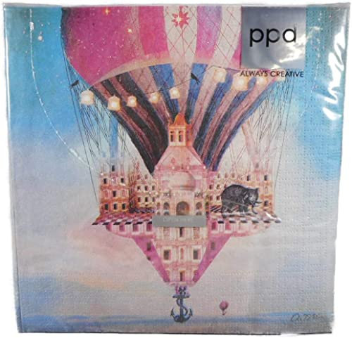 20 Servietten Fesselballon Palast Anker Napkins 33 cm Serviettentechnik Deko GS 329