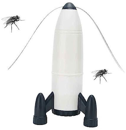 Automatischer Fliegenwedler für Picknicks Im Freien Ultraleise ABS Wespenfalle Hält Lebensmittel Sauber Sommer Tragbar Lebensmittelschutz Batteriebetrieben Fliegen Ventilator,White,265mm
