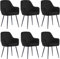 Colenis® - Lavinia - Noir - Lot de 6 - Chaise de Salle à Manger Moderne Chaise de Cuisine en Velours et métal