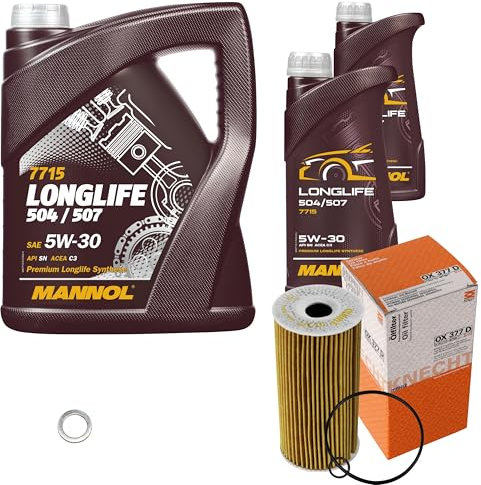 Inspektionspaket Wartungspaket Filterset mit 7 L Motoröl Longlife 5W-30, Ölfilter, Dichtring