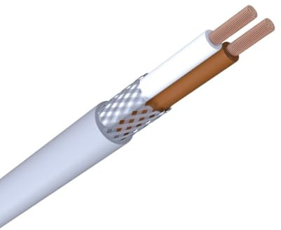 WITTKOWARE LiYCY 2x0,50mm² Elektronik-Steuerleitung mit Geflecht Abschirmung, Kupfer, Mantelfarbe grau, Kabellänge 25m