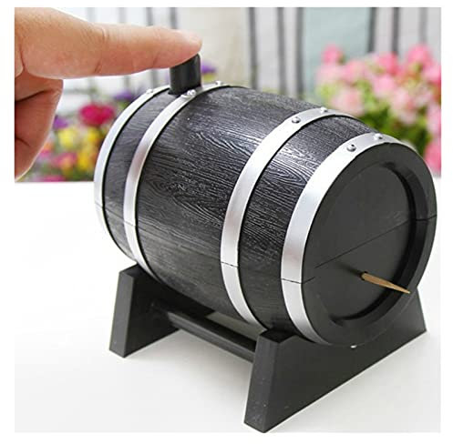 Caja for Palillos de Dientes, Soporte for Palillos de Dientes, Barril de Vino for el hogar, dispensador automático de plástico (Color: Negro Plateado) (Color : Silver Black)