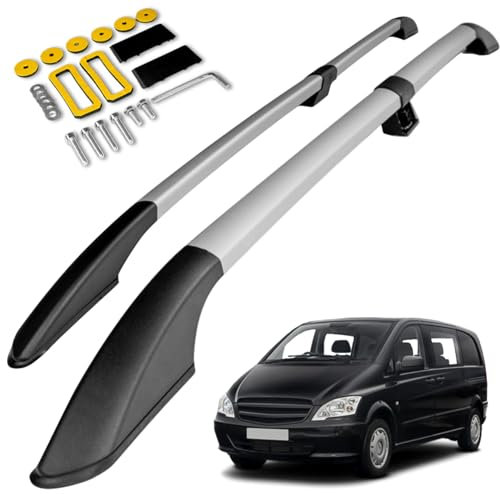CHROMEMASTER Dachreling Dachträger Kompatibel mit Mercedes Vito/Viano W639 Short 2003-2014 | Zur Befestigung der Dachgepäckträger, Dachboxen oder Dachfahrradträger | Konstruktion aus Alu