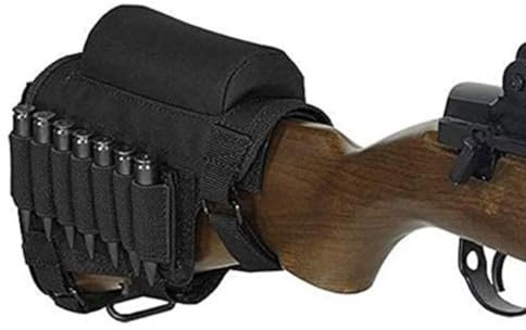 HOUSON Jagdwaffe Hinterschaft Wangenauflage, Taktische Schrotflinte Buttstock mit Gewehr Munitionshalter Gun Bullet Holder für 5,56 mm Bullet .22 / .223.204 Schwarz