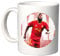 irpot Tazza colazione bianca in ceramica con stampa personaggio a scelta possibilità di personalizzazione Idea regalo festa a tema compleanno battesimo natale bomboniera (Roma Lukaku)