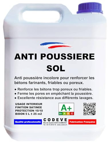 Anti Poussiere Sol - Codeve Bois - 5 L - Intérieur - Pour Renforcer Votre Béton Farinant, Friable Ou Poreux.