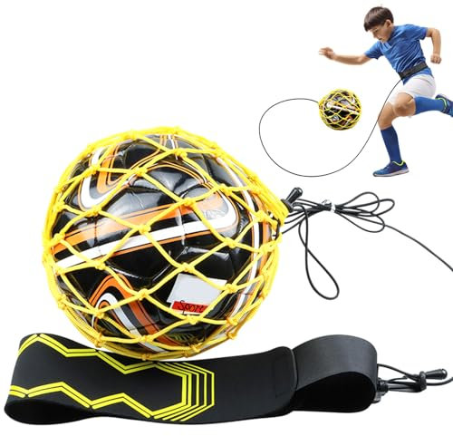Fußball-Trainingsgürtel, Fußball Kick Trainer Kinder, Freihändiger Solo Fußball Trainer Fußballtrainingshilfe für Volleyball/Rugby für Kinder Anfänger Kick Off Trainer - Bälle Größe #3#4#5