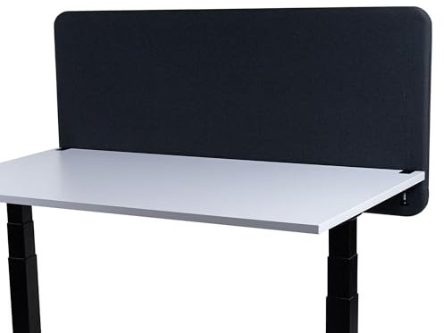 FIX 2 PLACE Akustik Trennwand & Sichtschutz für Büros 120x65cm Graphite Black, Trennwand zur Lärmreduzierung und Privatsphäre Schreibtisch Trennwand Schallschutz, Leicht zu Montieren