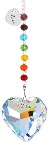 free-space Rainbow Bridge Pets Personalisierter Kristall-Lichtfänger für Katze/Hund, Andenken, Haustierverlust, Beileidsgeschenk (Heart)
