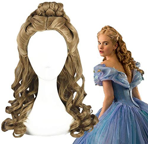 LINLINCD Cosplay wig 2015 !! Cinderella Perücke Cospla Rollenspiel yHalloween Film Film Sandy Princess Synthetic Hair Bun